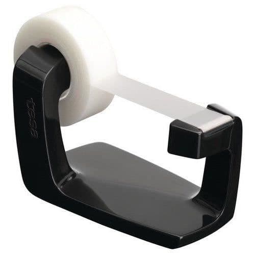 TESA tesafilm® Easy Cut Frame dispenser svartlackerad + 1 osynlig tejp - 33m x 19mm