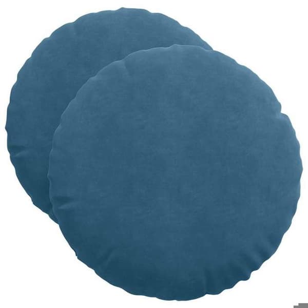 vidaXL Sittkuddar 2 st Blå Ø50 x 19 cm Sammet 42014173