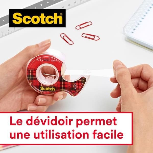 SCOTCH - Tejp - Crystal - På hållare - 19 mm x 25 m