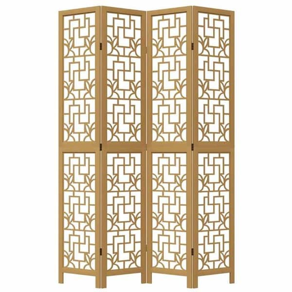 vidaXL Avskiljande Vägg 4 Paneler, Rummets Separator, Integritetsskärm, Vardagsrum Sovrum Paravento, Brun Trä 358868