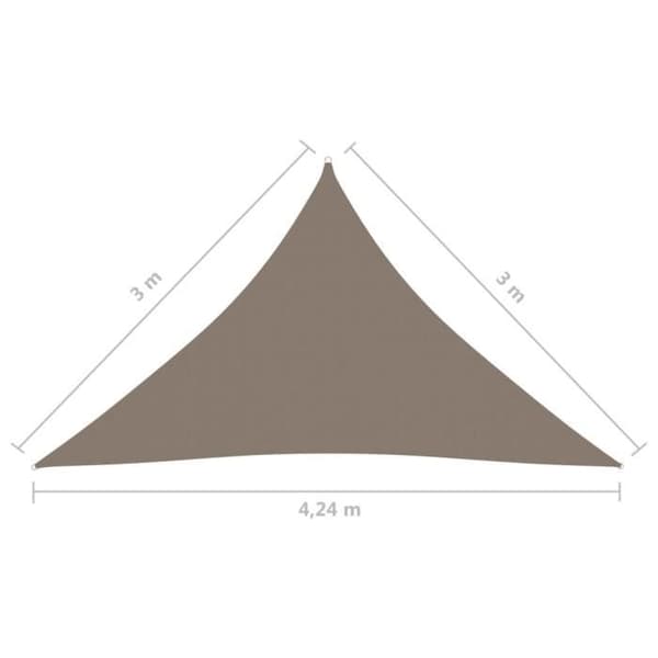 vidaXL Solskyddsduk Oxford Triangulär 3x3x4,24 m Taupe