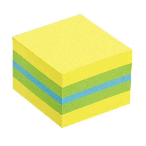 Mini bloc cube - 3M - 2051L - 400 ark - 5,1 x 5,1 cm - Citron, blå, grön