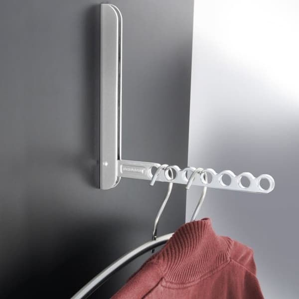 Crochet Rabattable - Fackelmann - 61490 - Inox - 6 Ceintres - Platsbesparing