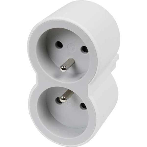 LEGRAND Biplite FB 2x2P+E standarduttag fram - Vit och grå