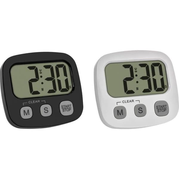 Digital timer - TFA DOSTMANN - Digital timer - Stoppur - Tidsvisning - Set 2 (svart/vit)