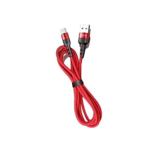USAMS Micro-USB laddkabel 1m Röd