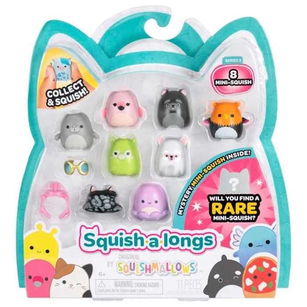 Pack med 8 mini-figurer Squish-a-longs Serie 3 Variant 3 mjuka