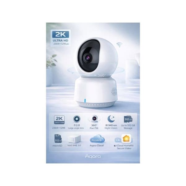 Övervakningskamera - Aqara - E1 - 2K - Infraröd nattvision 8 m - WiFi Bluetooth 5.2