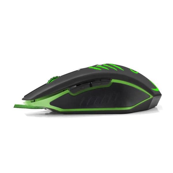 ESPERANZA MX209 CLAW optisk mus - 6 knappar - flätad kabel - grön LED