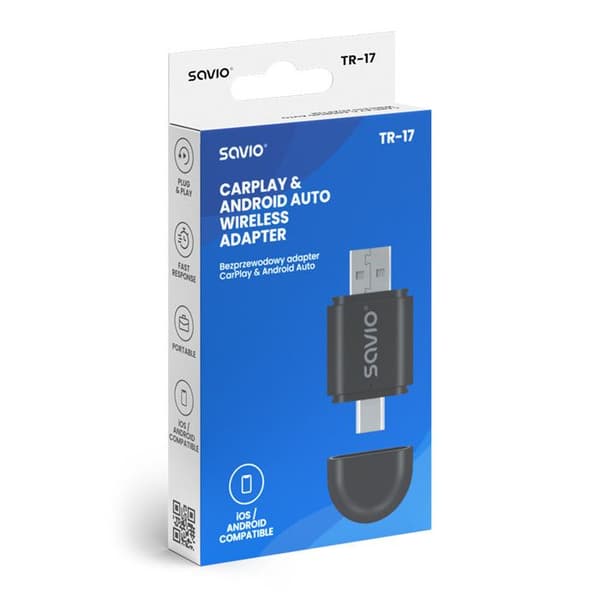 Savio-adapter, CarPlay, Android Auto, Bluetooth, Wi-Fi, SAVTR-17