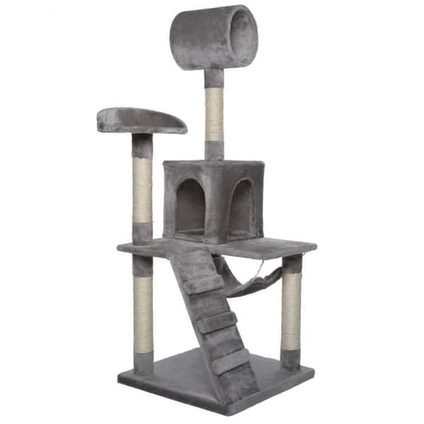 Kattträd - DIBEA - KB00353 - Ljusgrå - 133 cm - 1 Håla, 1 Plattform