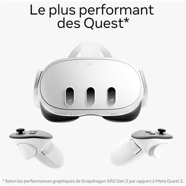 META QUEST Quest 3 512 GB Virtual Reality Headset - Vit - Trådlöst - CLPL - 6 timmar
