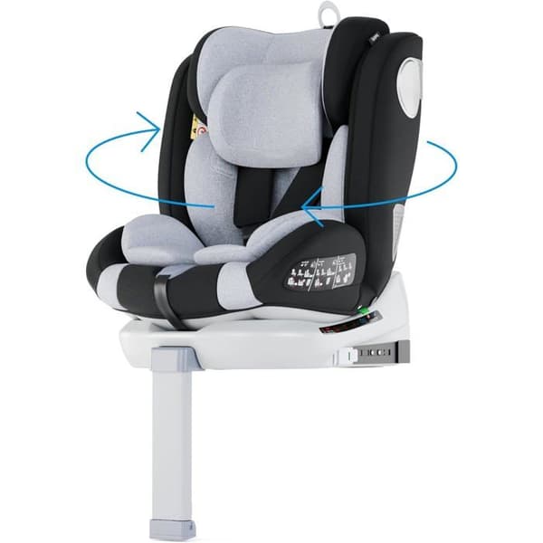 Babify Bilbarnstol 0-36 Kg Svängbar 360° Isofix Grå Lutbar