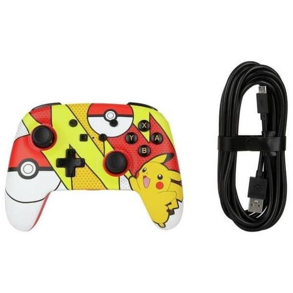 Spelkontroll - POWER A - Pikachu Pop Art - Trådad - Gul - Nintendo Switch