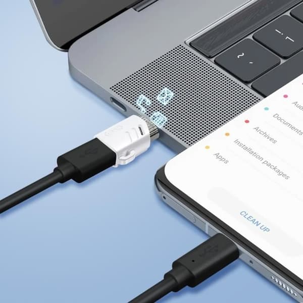 OTG USB-adapter - XO - USB-kvinna till USB-C-hane - Kompakt - Snabb dataöverföring - Vit
