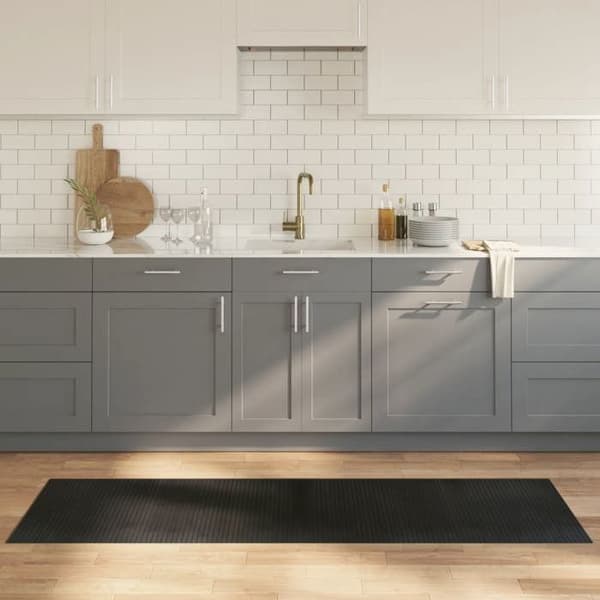 vidaXL Svart rektangulär matta 60x200 cm bambu, vardagsrumsmatta, rektangulär matta, modern matta, 376714