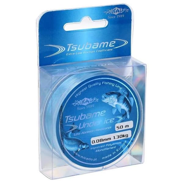 Monofilament - Mikado - Tsubame Under Ice - Hög hållfasthet - 0.180 mm - Blå