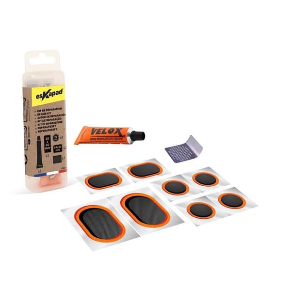 ESKAPAD kit 8 reparationsdelar + rasp + c - reparationssats för cykelpunktering