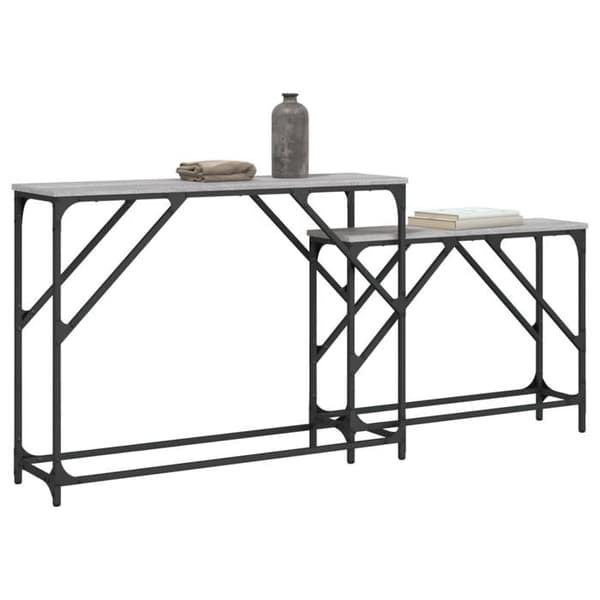 vidaXL Häckningskonsolbord 2 st Sonoma Grey Engineered Wood 837805
