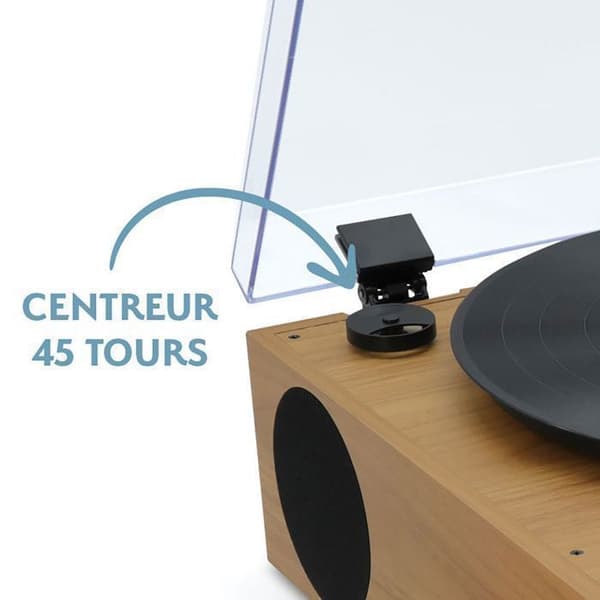 Bluetooth-mikro-stereokanal och skivspelare med träeffekt