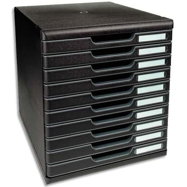 EXACOMPTA arkiveringsmodul - 10 lådor - A4+ format - ECOBlack svart