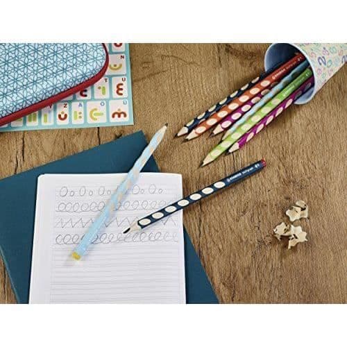 Färgpennor grafit - STABILO - EASYgraph - 6-pack - Ergonomiska - Vänsterhänt - HB ljusblå