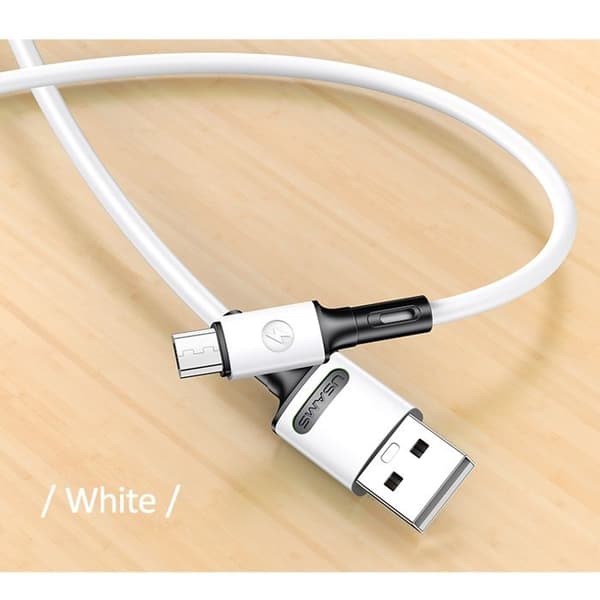 Fil MicroUSB USAMS Vit 1m Snabbladdning