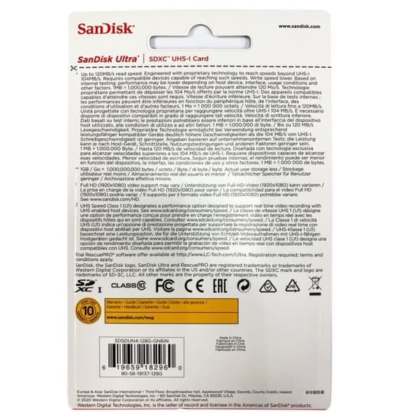 Flashminneskort - SANDISK - - 128GB - - (SDSDUN4-128G-GN6IN)