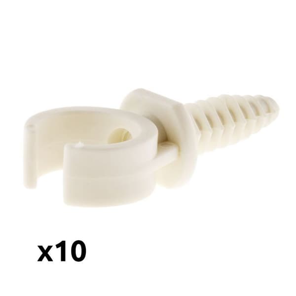 Paket med 10 clips med pluggar Ø20mm - Vit - Zenitech