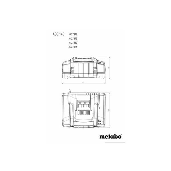 Laddare - Metabo - ASC 145 - 12-36 V - Luf kyld - 8 A max