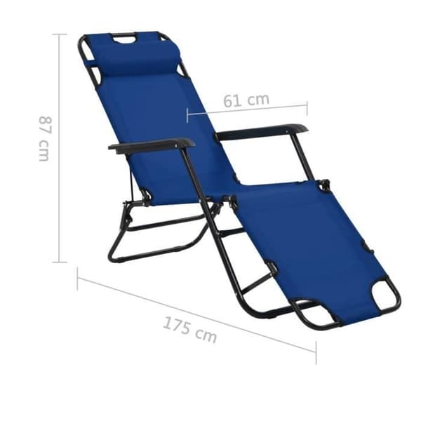 Lounge Chair - vidaXL - 2 st - Stål - Fällbar - Väderbeständig