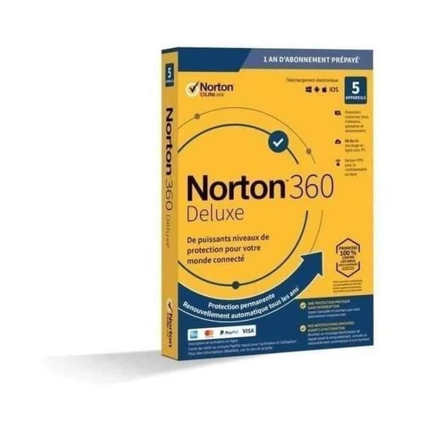 SYMANTEC Norton 360 Deluxe - Boxversion (1 år) - 5 enheter, 50 GB molnlagring