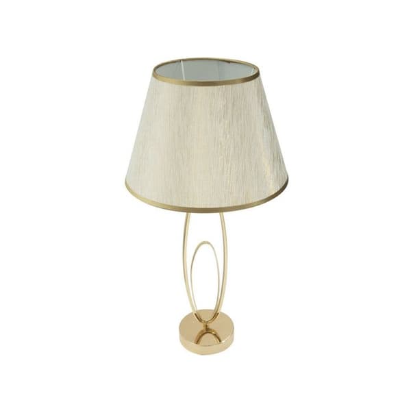 Bordslampa i Metall "Flush" 58cm Kräm & Guld