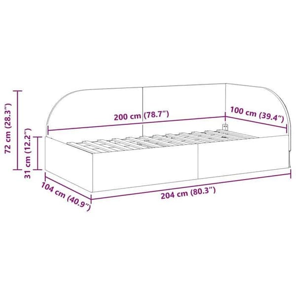 vidaXL Hörnsängram Ljusgrå 100 cm x 200 cm Sammet 42016656