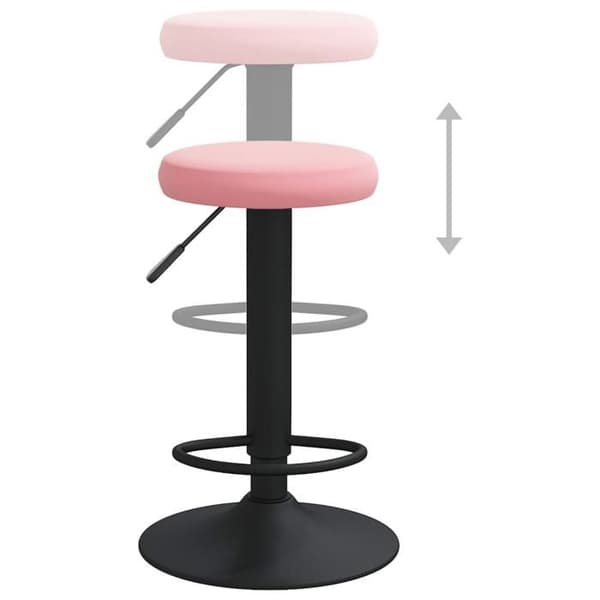 vidaXL Barstolar set om 2 rosa sammet 333148