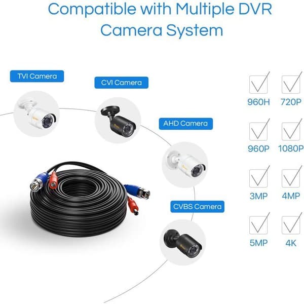 Anlapus 30m Videoövervakningskabel BNC Koaxial
