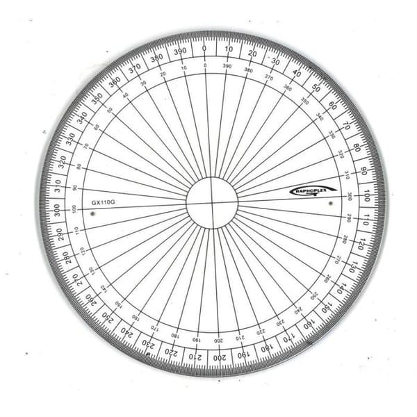 Graphoplex - Rapportör cirkel hel 400 grader Ø 10 cm