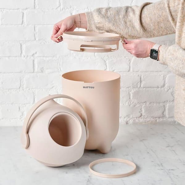 Nattou Dropy Beige Blöjbucket - Luktresistent, Enkel Öppning
