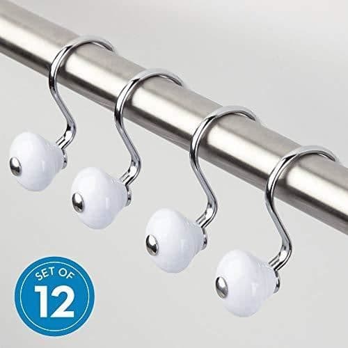 Gardinkrok - INTERDESIGN - 7537 - Metall och plast - Modern design - Set med 12 ringar