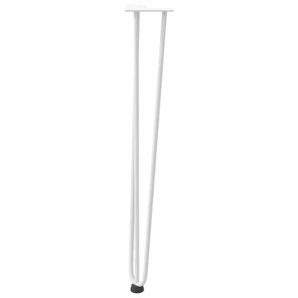 vidaXL Hårnål ben för konsoler, 4-pack, vit, 72 cm, massiv stål 4012445