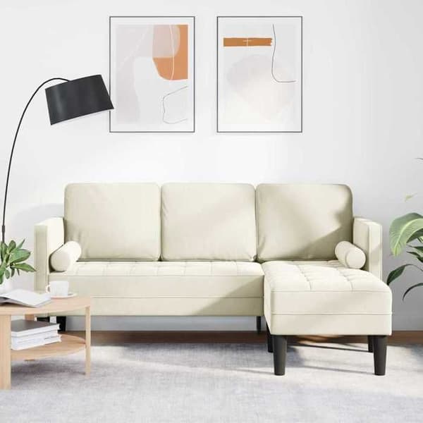 Soffgrupp i Crème 173 x 131 x 67 cm Sammet