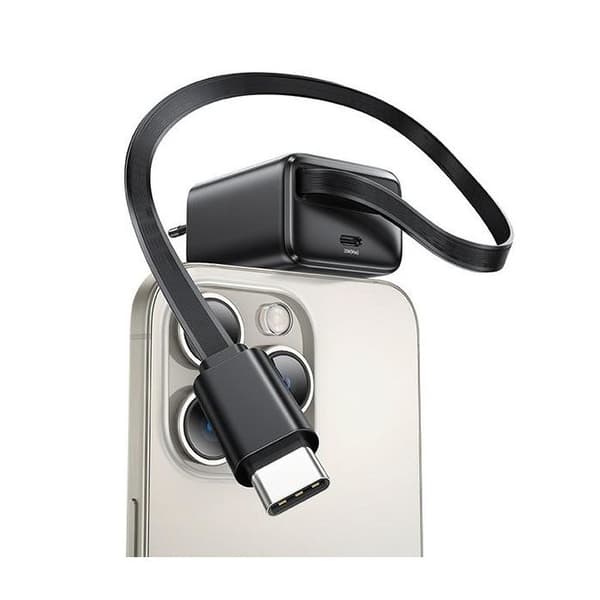 USB-C-laddare - USAMS - YC CC233TC02 - 20W PD+QC - Fällbar kabel - Vit