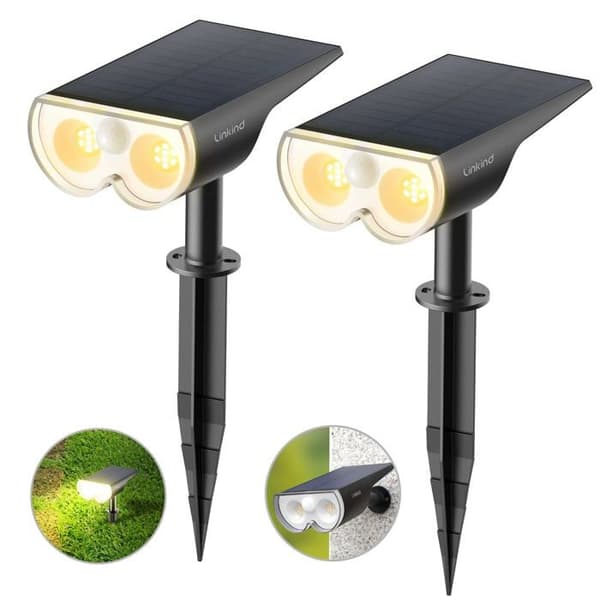 Utomhusspott - LINKIND - Solenergi - 650lm - IP67 - Rörelsedetektor
