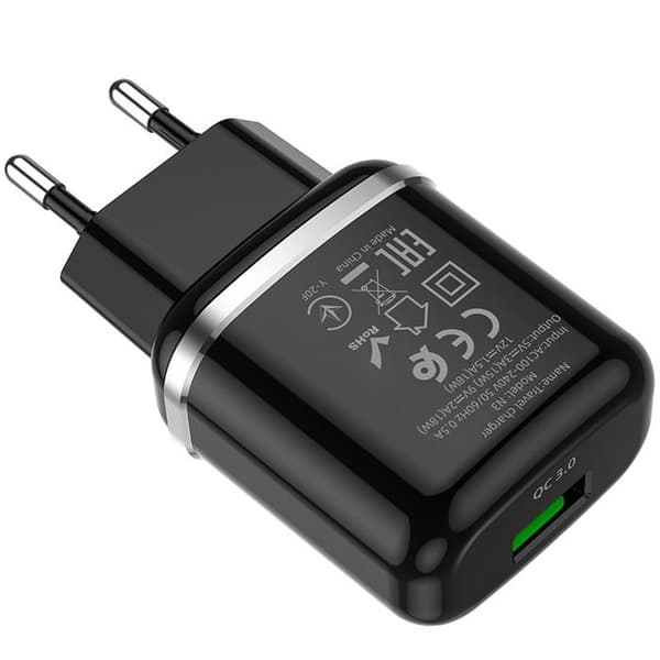 USB-A-laddare - HOCO - N3 - QC 3.0 - 18 W - 3 A - Svart