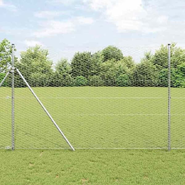 vidaXL Hexagonal stängsel Silver 1,5 x 50 m Galvaniserat stål 42005732