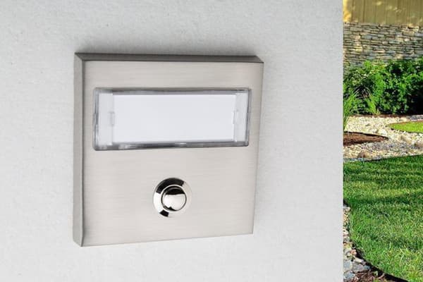 Sonnette - HUBER - 12066 - Tryckknapp i förkromad mässing - LED-belysning - Spänning 12V