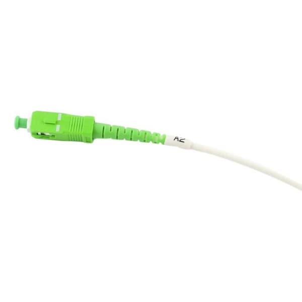 Fiberoptisk kabel (optisk bygel) för Freebox Free, Vit/Grön (10 meter)