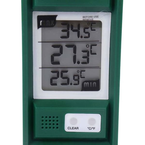 Termometer - SPEAR & JACKSON - Mini-maxi digital - Plast - Grön - Inomhus, Utomhus