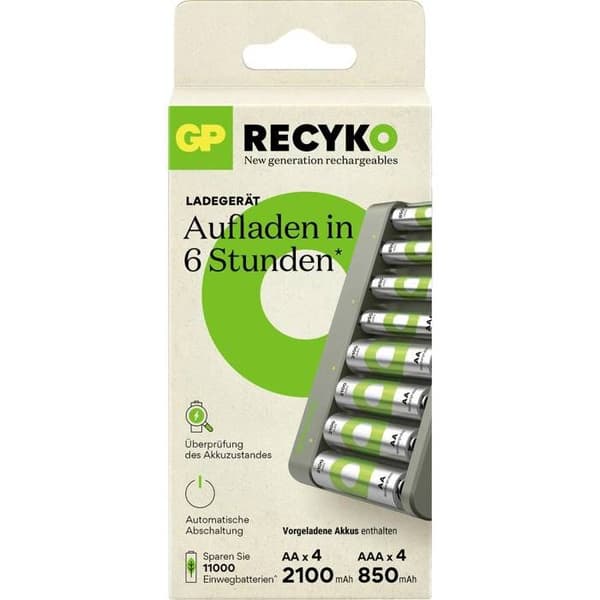 GP E821 Laddare för rundade NiMH-batterier LR03 (AAA), LR6 (AA)