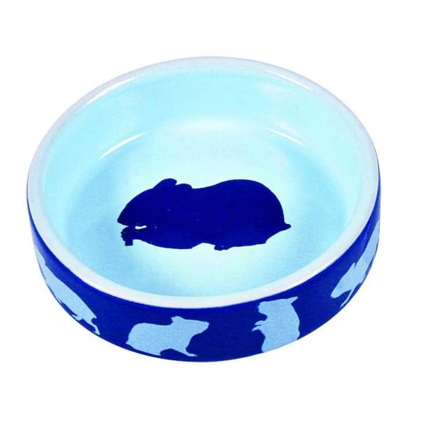 Keramikkål - TRIXIE - Hamster - 80 ml - Blå - Morsomme mønstre